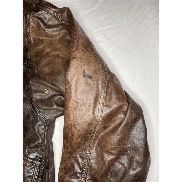 Vintage Cordova Brown Leather Motorcycle Bomber Jacket L - XL See Measurements - Picture 6 of 16